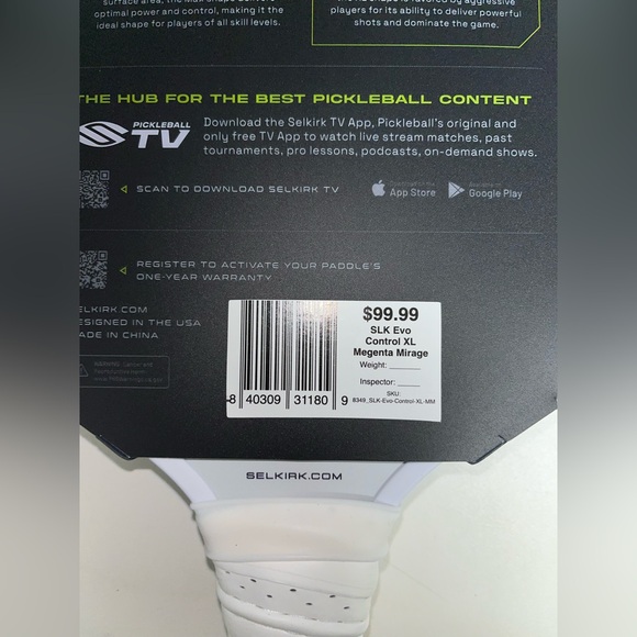 SLK EVO Control Paddle - White and Purple - Picture 4 of 4